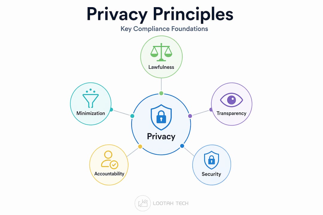 Hierarchy infographic of core privacy principles