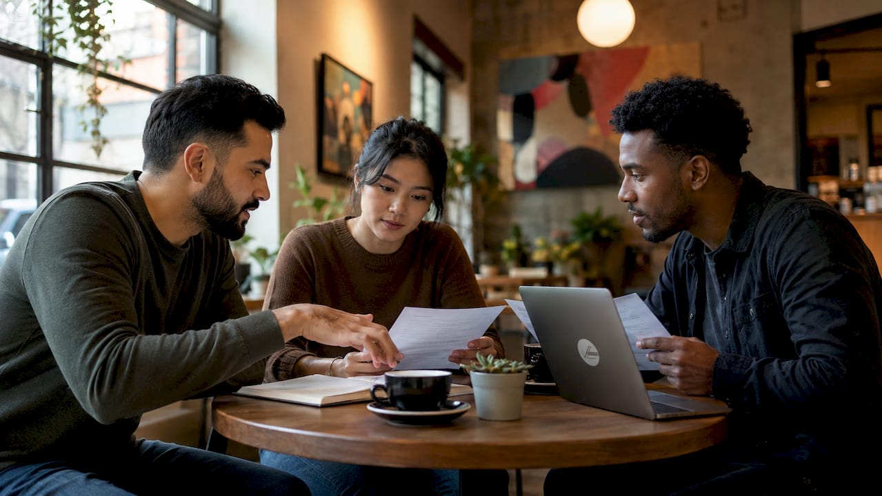 Software team discussing outsourcing benefits