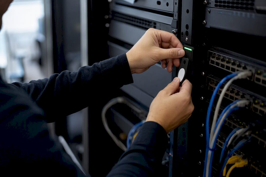 Hands configuring automated provisioning system