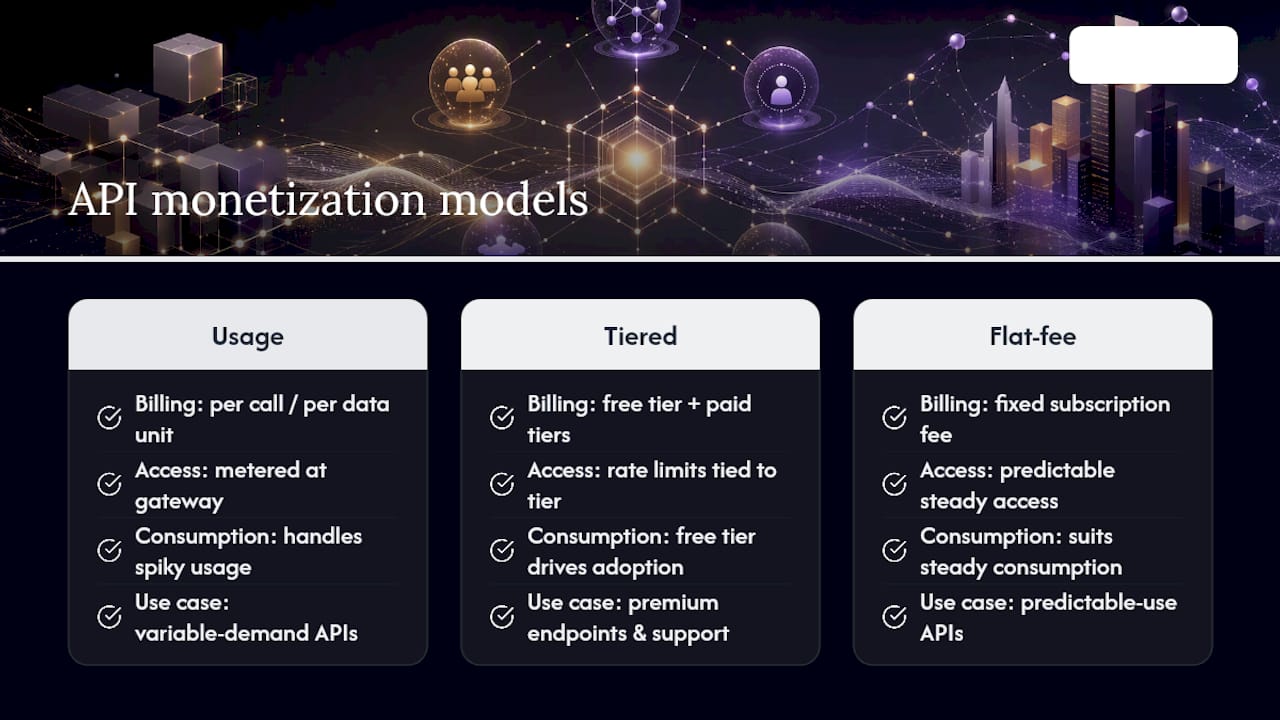 Four enterprise API monetization models compared