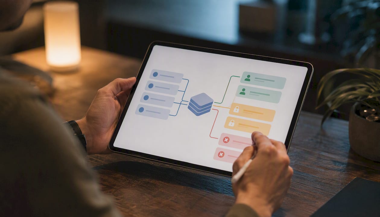 Illustration of conditional interface logic paths