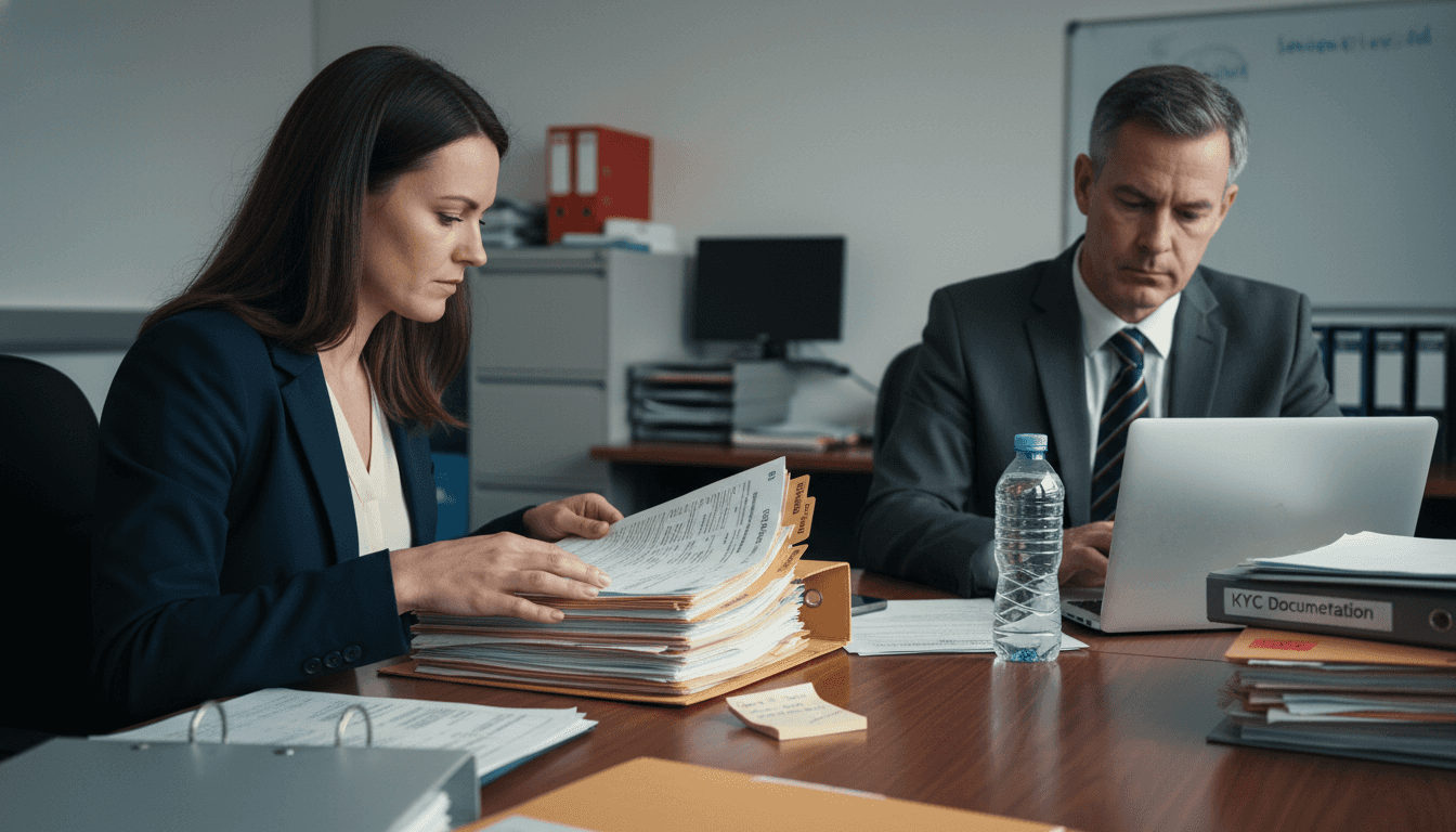 Bank auditor and client review compliance files