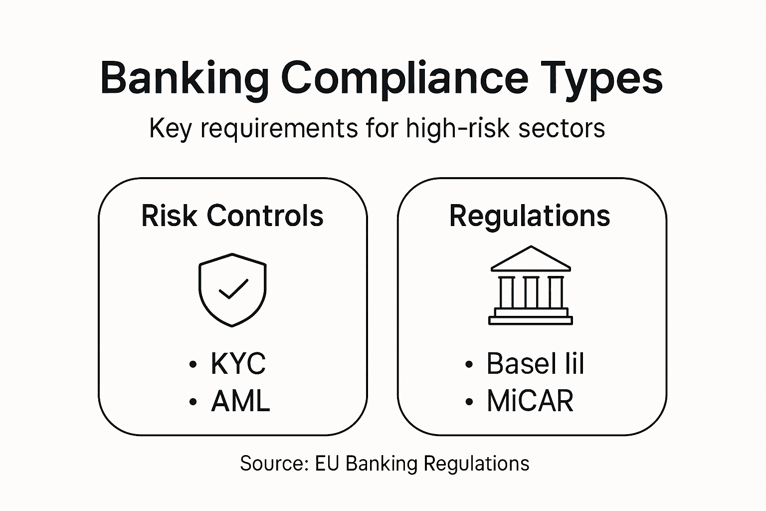 Infographic banking compliance types requirements