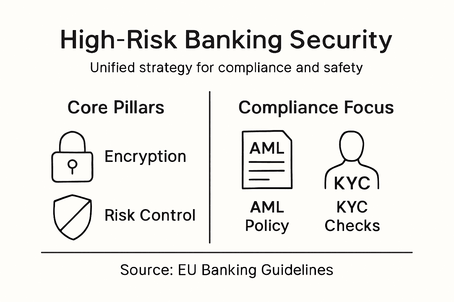 Infographic outlining high-risk banking security pillars
