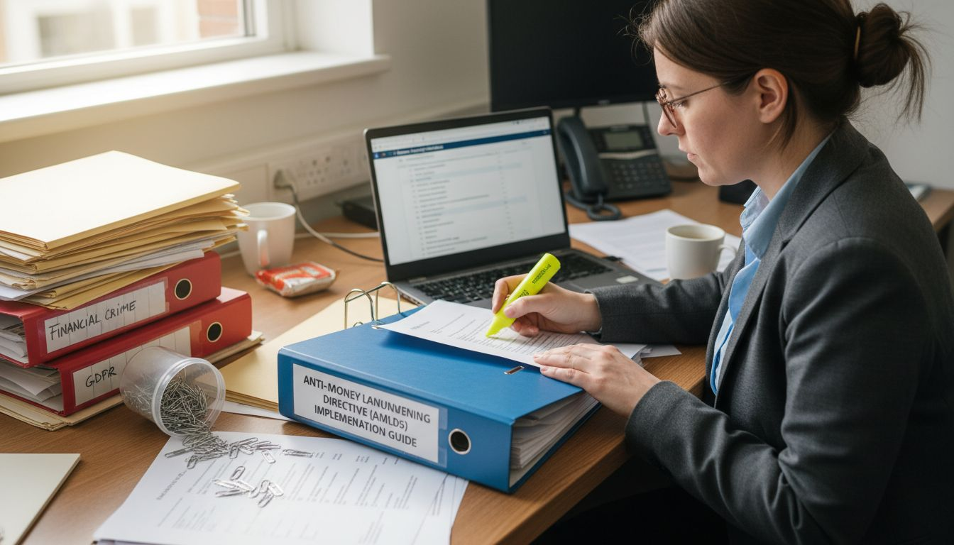 Compliance officer reviews EU banking rules