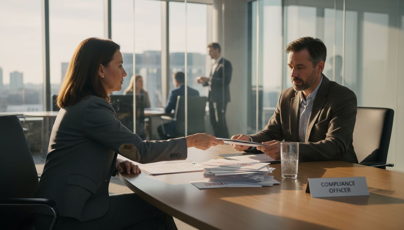 Bank manager returning rejected application