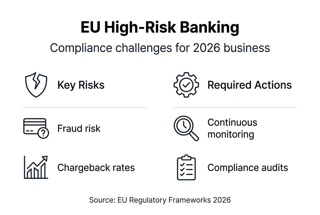 Infographic showing high-risk banking compliance challenges