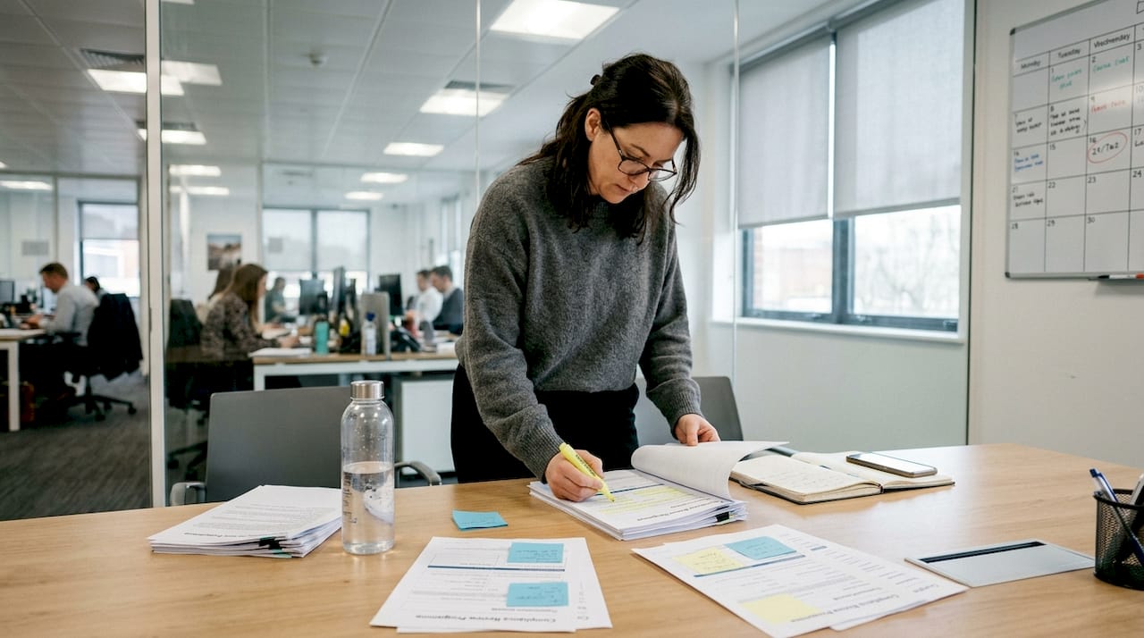 Compliance officer reviews offshore documentation