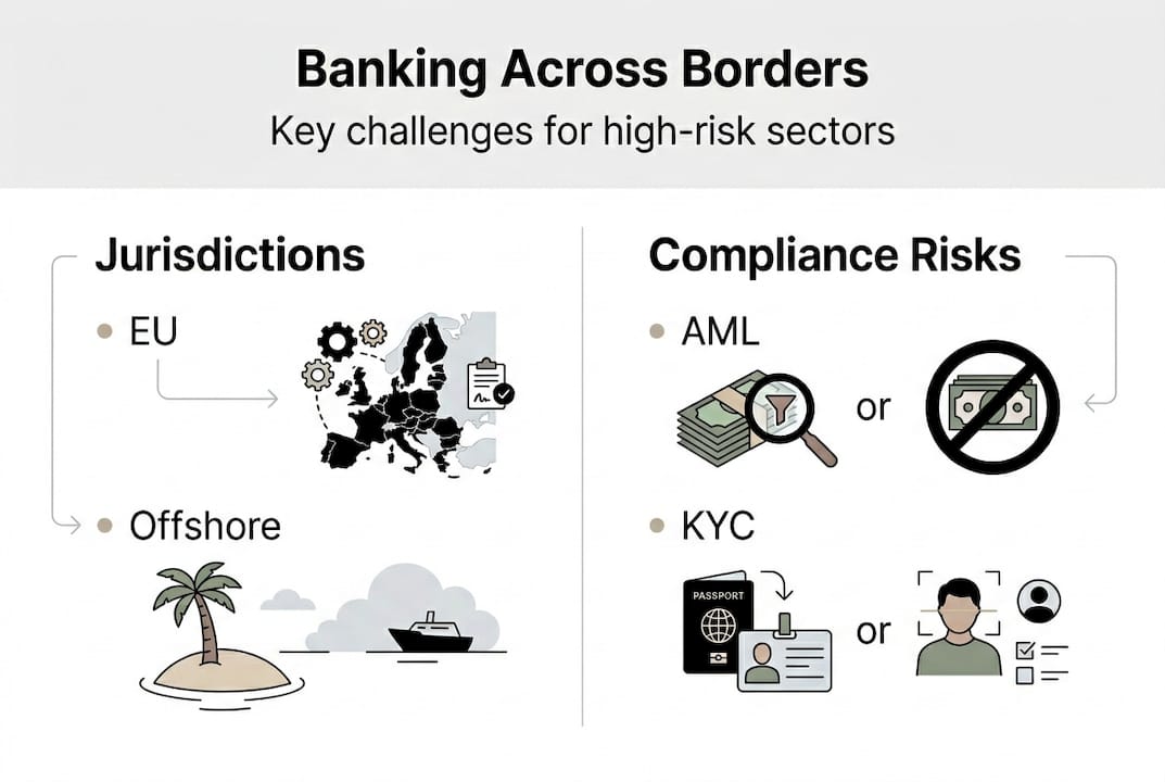 Infographic on challenges in multi-jurisdiction banking