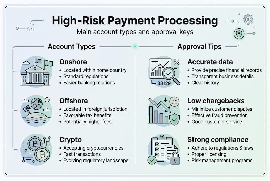 Infographic summarizes high-risk payment processing options