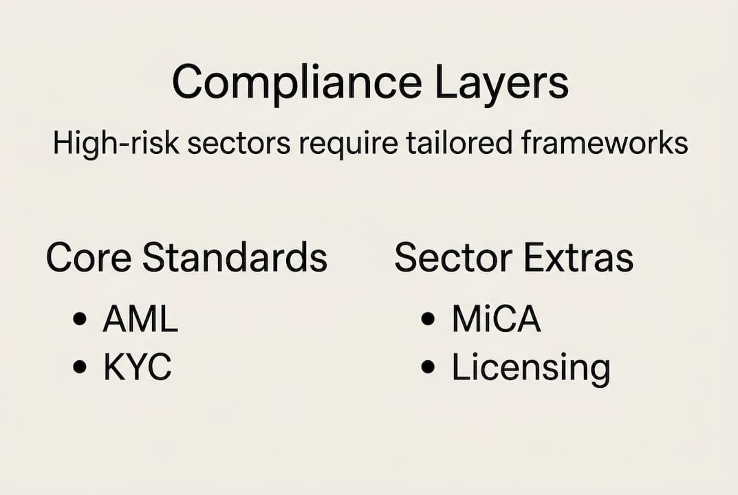 Infographic showing compliance frameworks overview