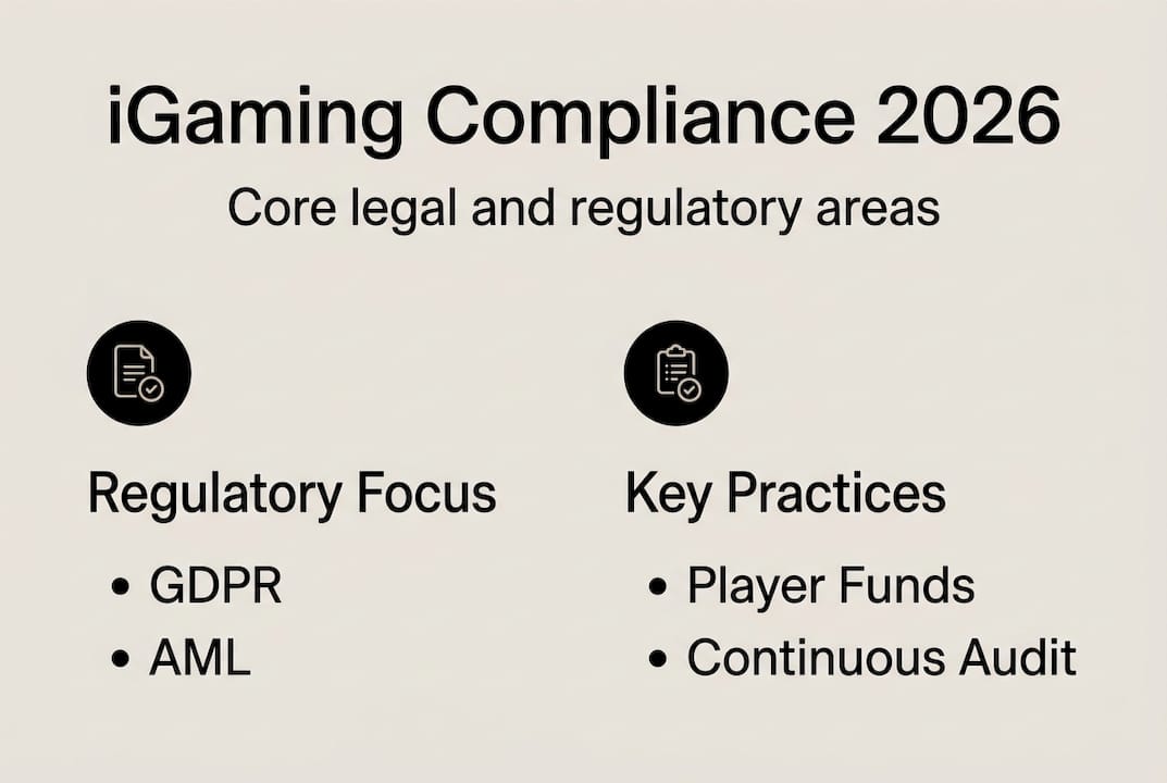 Infographic outlining iGaming compliance essentials