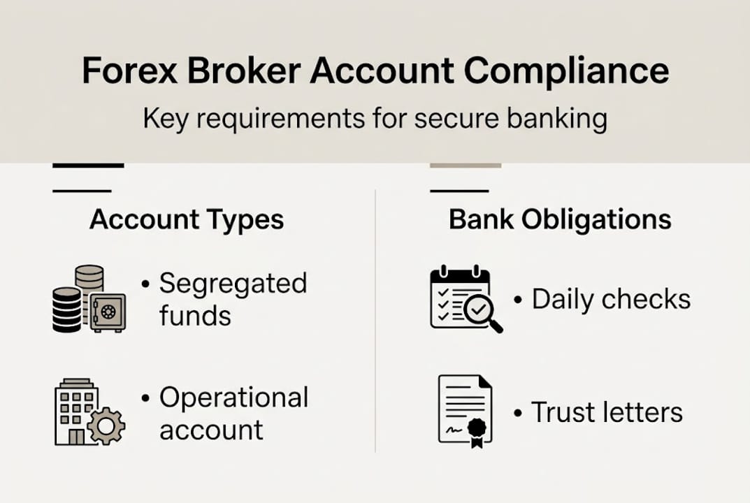 Infographic summarizing forex account compliance steps