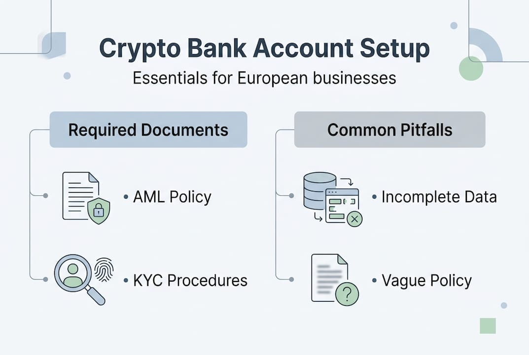 Infographic showing crypto bank compliance steps