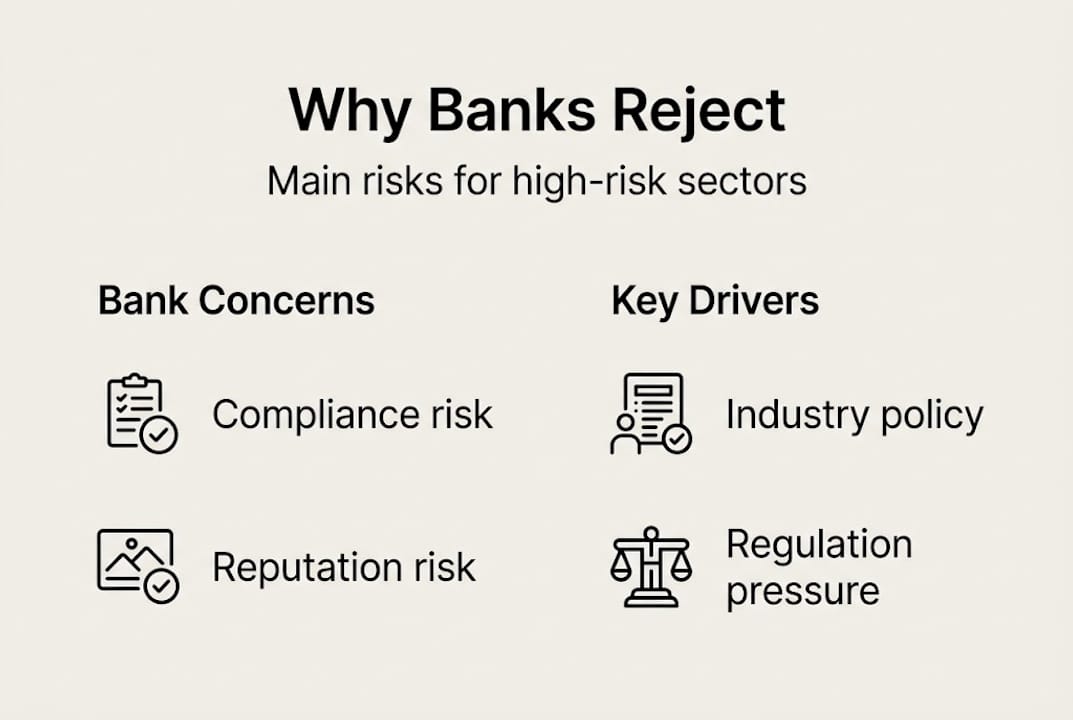 Infographic outlining main bank rejection risks