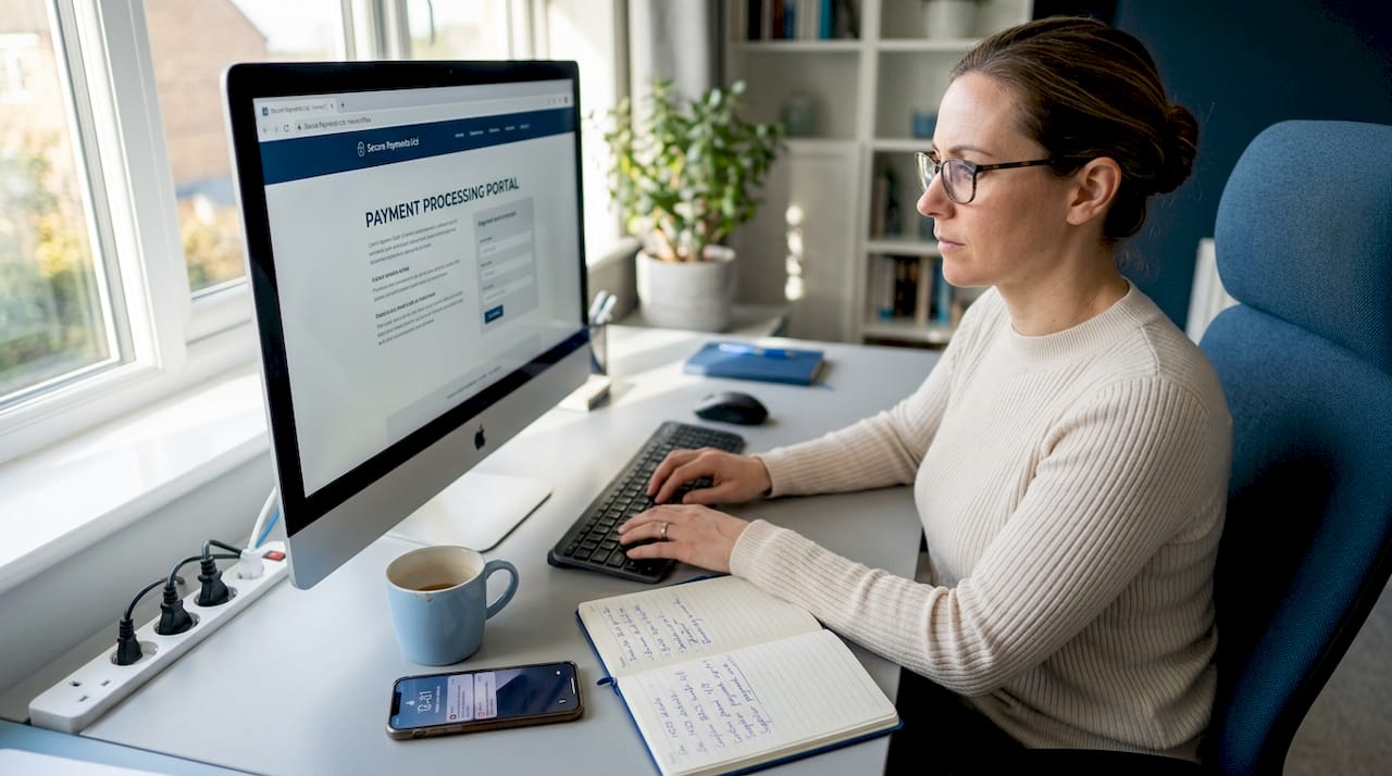 Owner entering info in payment portal