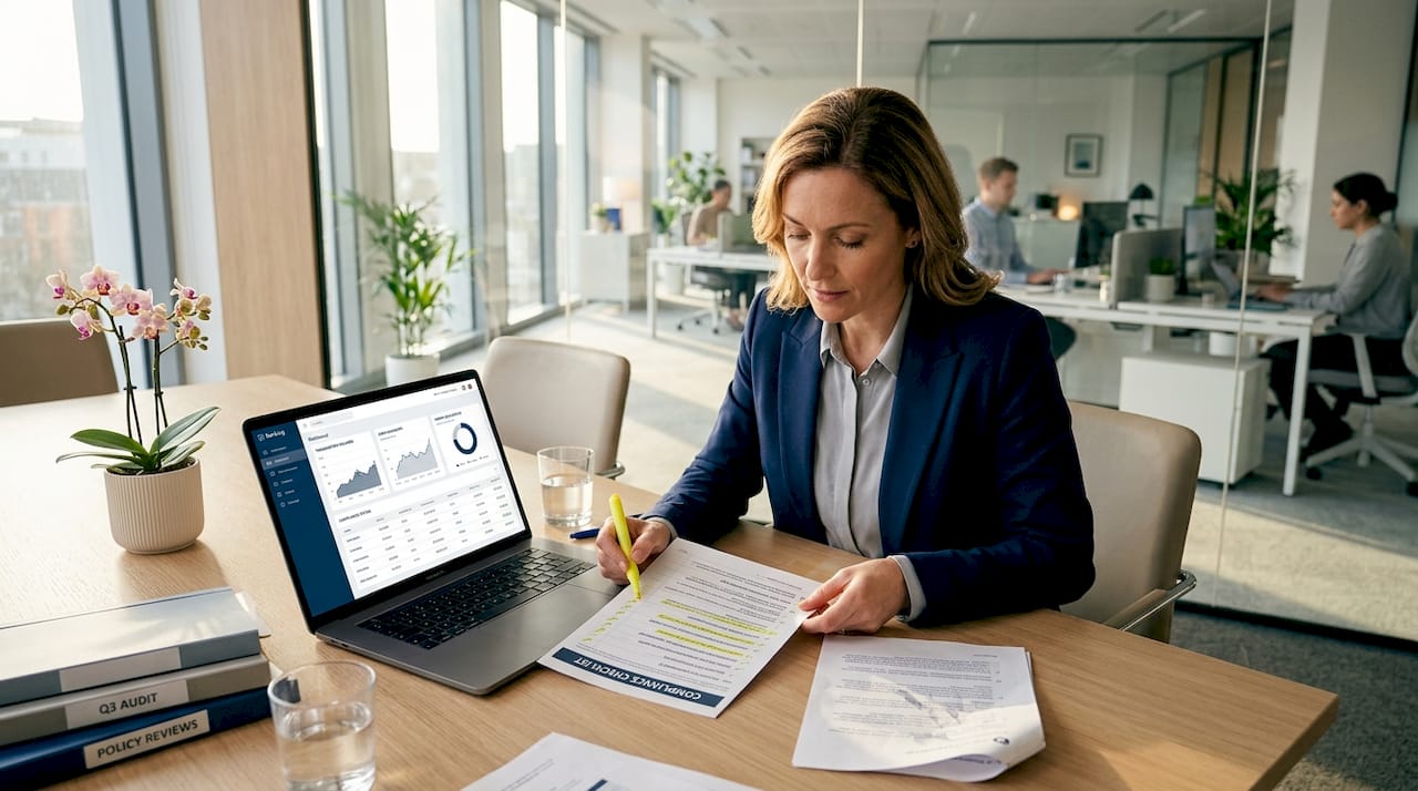 Professional reviews compliance checklist in office