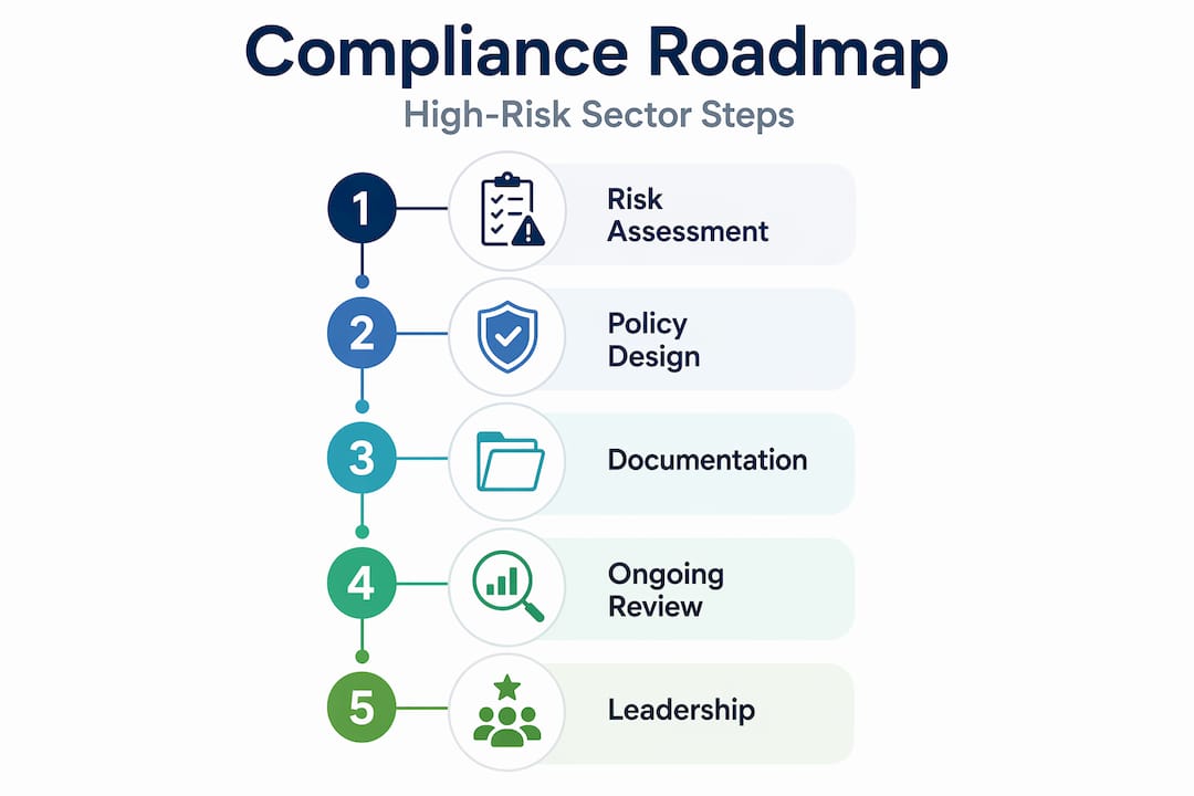 Infographic showing compliance roadmap and steps