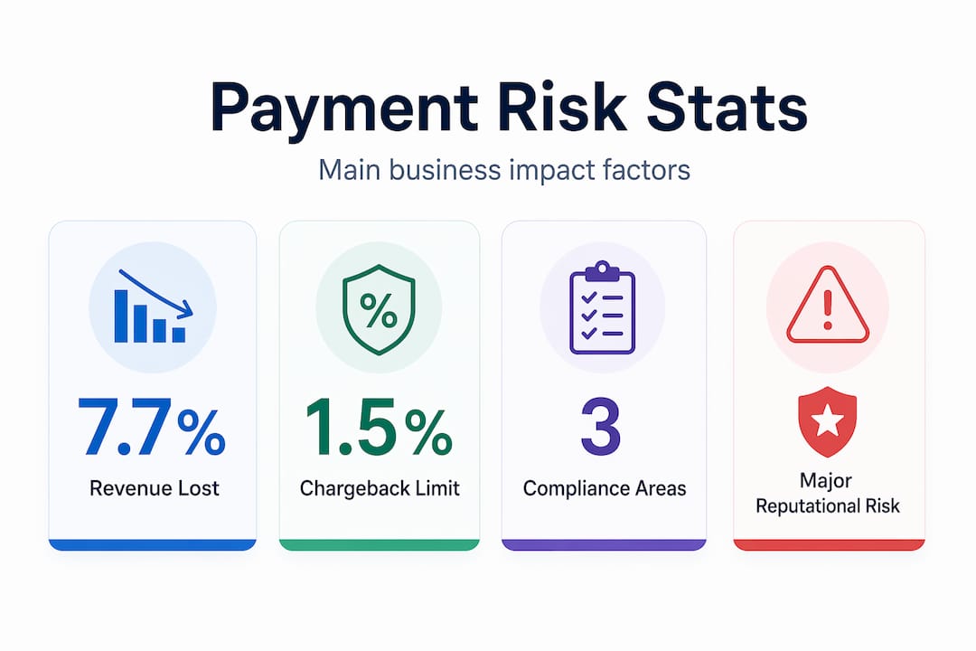 Infographic with payment risk business statistics