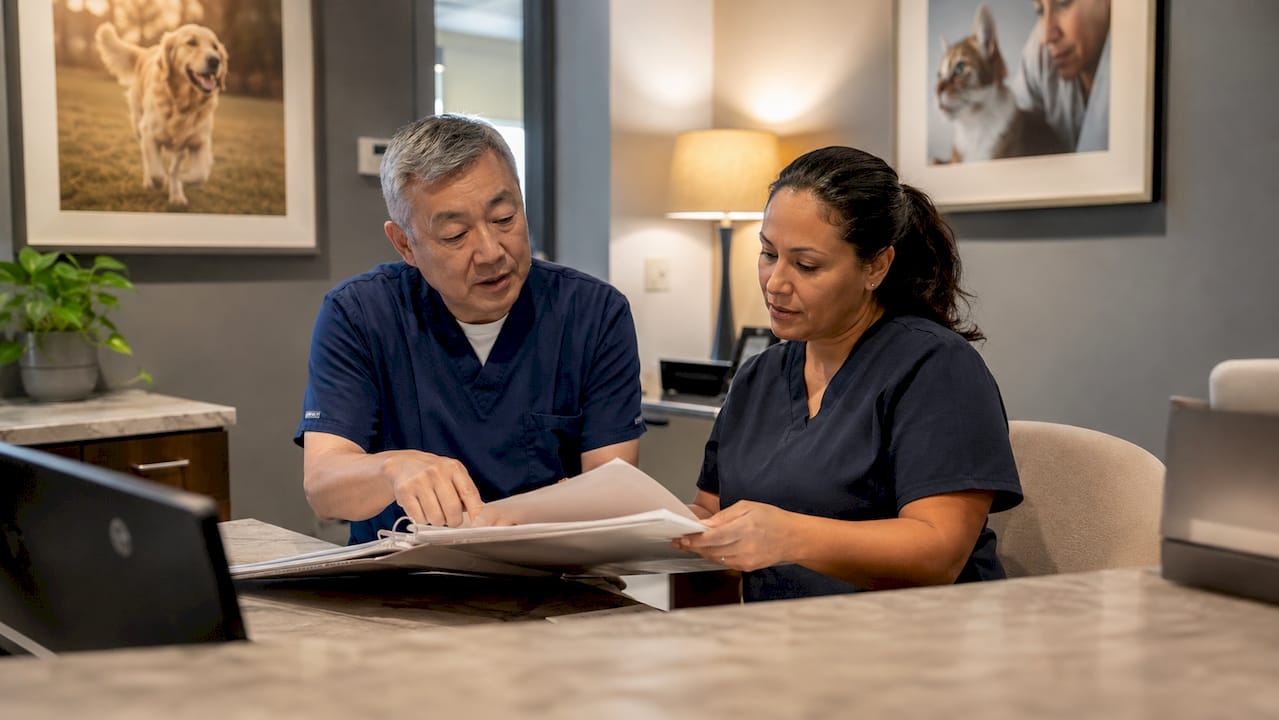 Healthcare professionals in clinic office