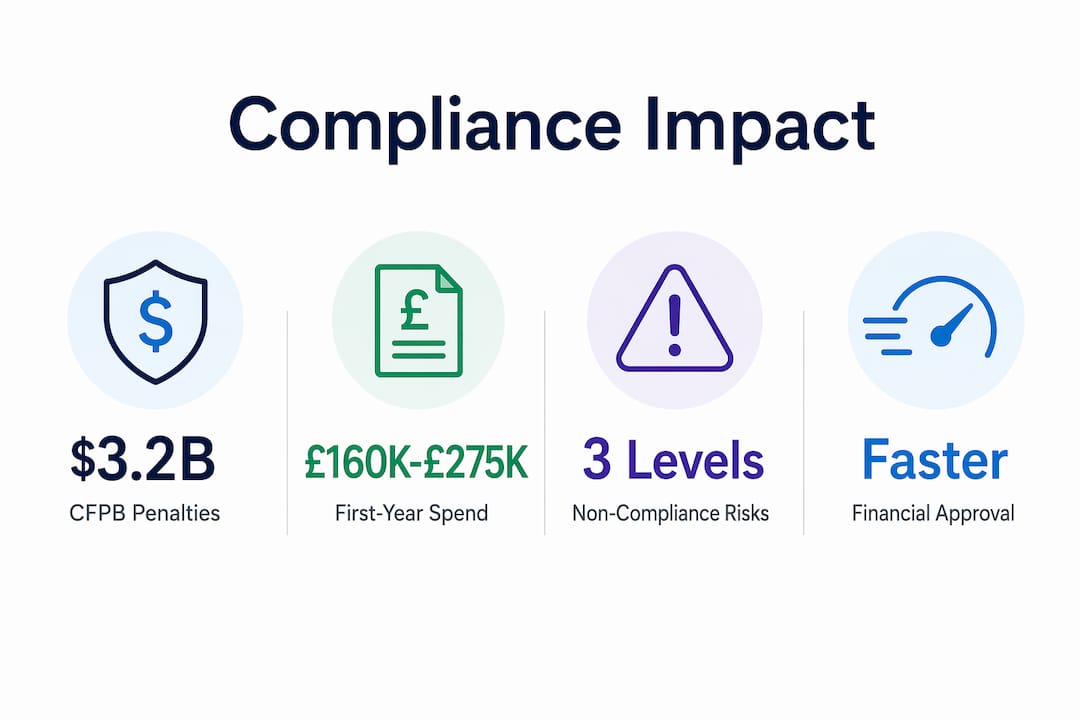 Infographic showing financial and risk statistics of compliance