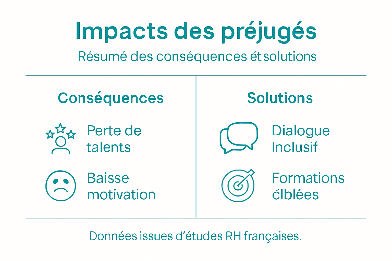 Infographie : impact des préjugés et pistes pour les combattre