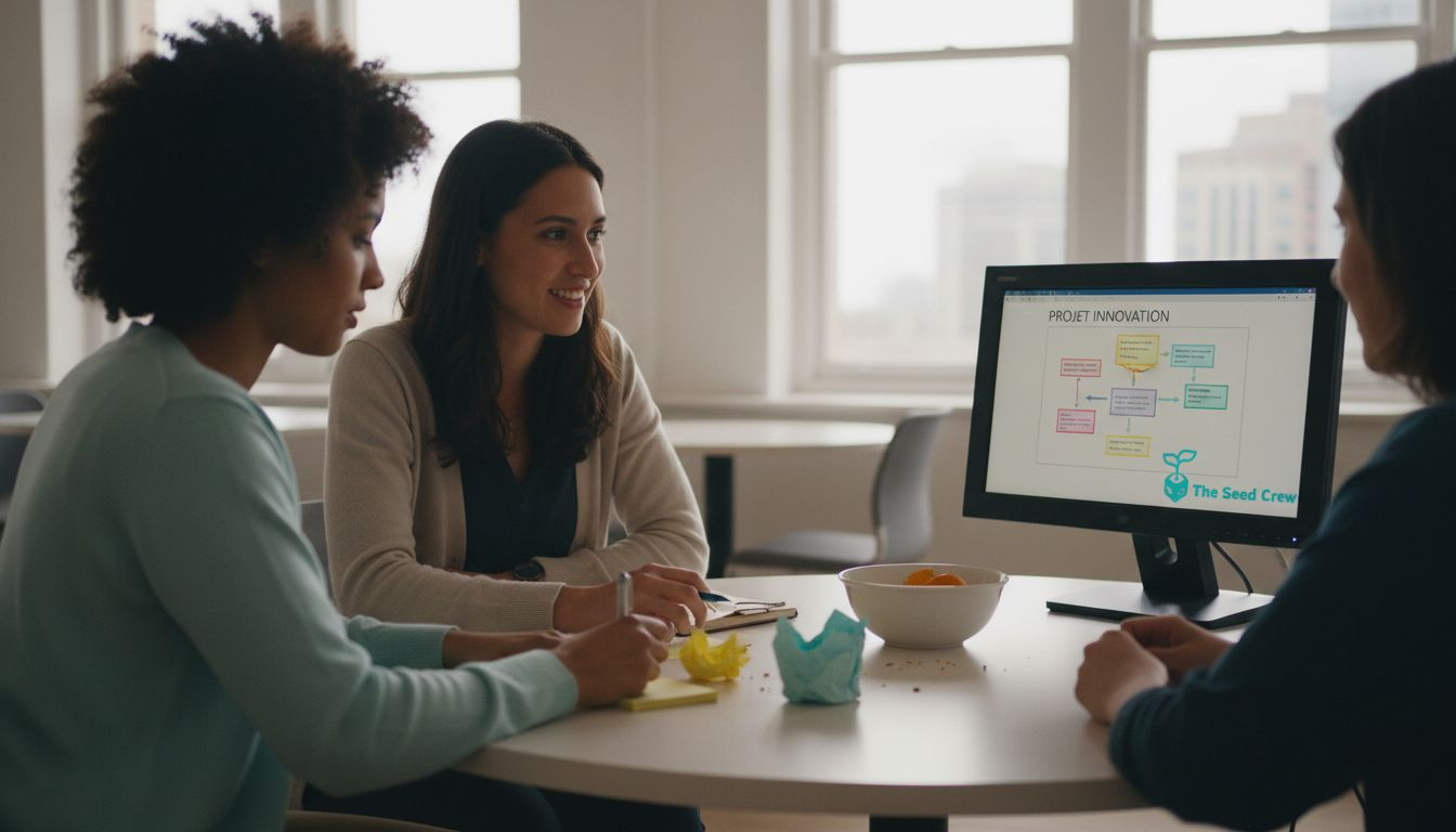 Des collègues échangent et collaborent lors d’un atelier interactif.