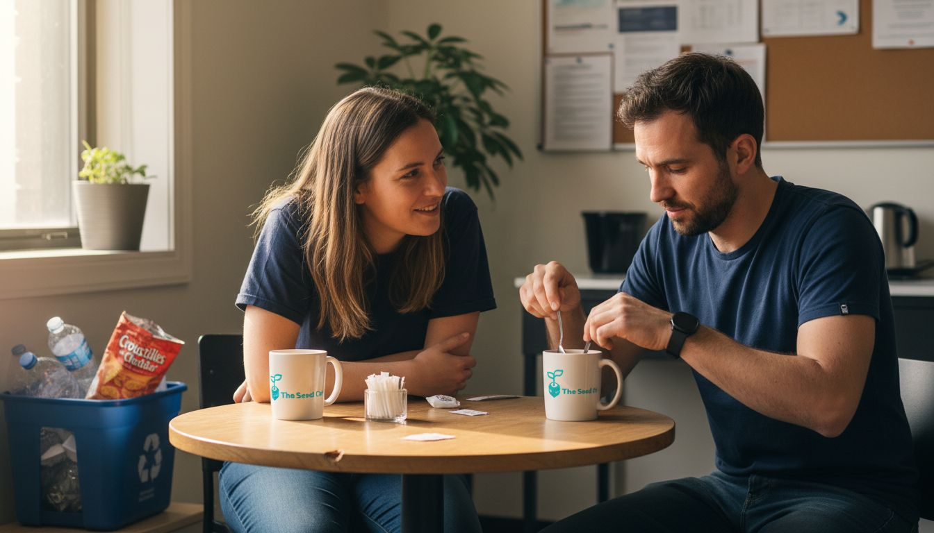 Des collègues échangent sur les préjugés et les discriminations au travail, cherchant à comprendre comment ces biais peuvent impacter l’ambiance et les relations professionnelles.