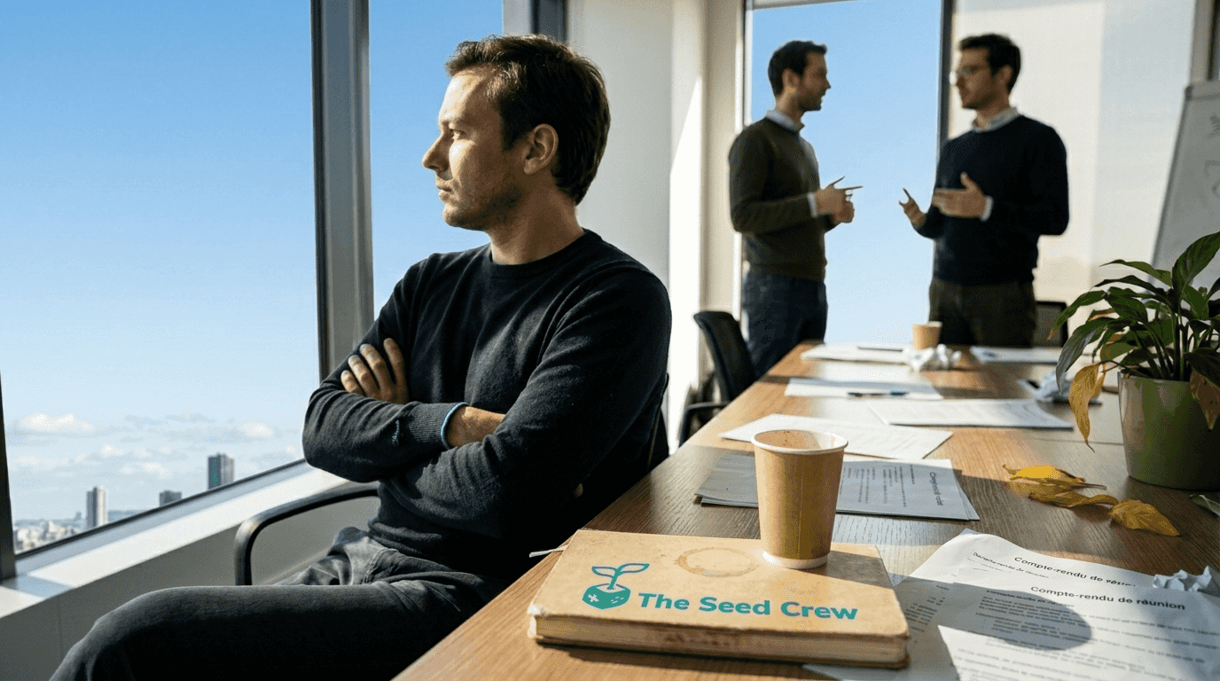 Un collaborateur préoccupé lors d’une réunion professionnelle