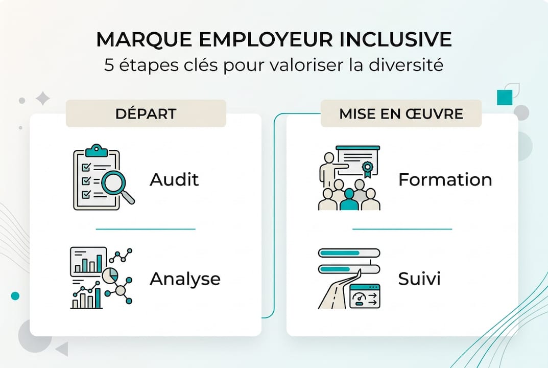 Infographie : les grandes étapes pour bâtir une marque employeur inclusive