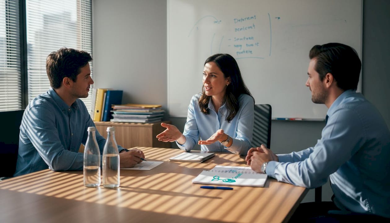 Le manager échange avec son équipe aux profils variés lors d’une réunion.