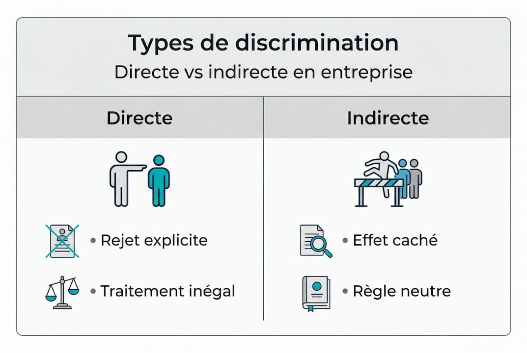 Infographie : comprendre la discrimination directe et indirecte