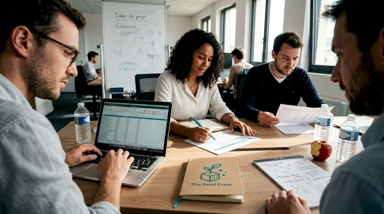 Une équipe aux profils variés se réunit pour analyser ensemble les résultats du recrutement.