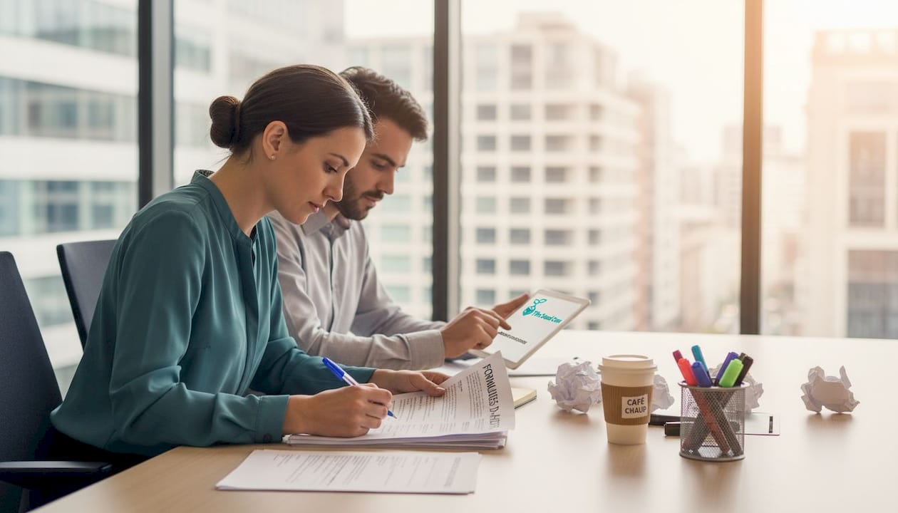 Les équipes RH en train de remplir les documents d’évaluation des biais