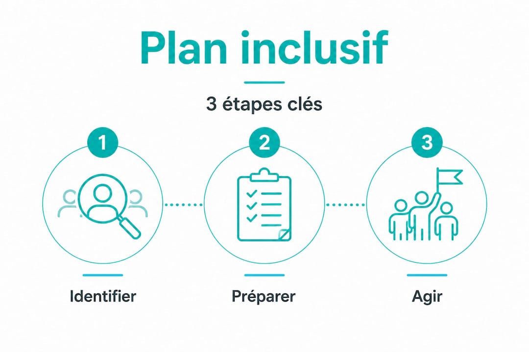 Infographie : les grandes étapes pour mettre en place un plan d’action inclusif