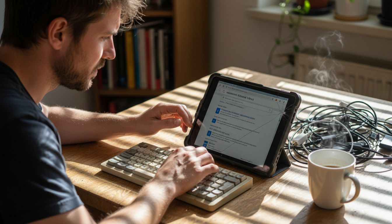 Ruky, ktoré hľadajú tie správne kľúčové slová a orientujú sa vo svete digitálneho marketingu.