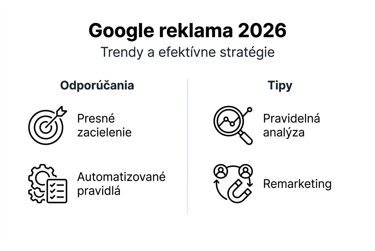 Prehľad najnovších stratégií Google reklamy na rok 2026 v infografike