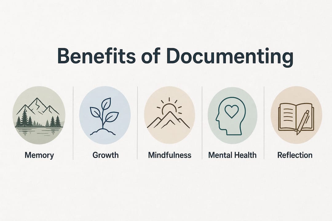 Infographic showing key benefits of documenting outdoor adventures