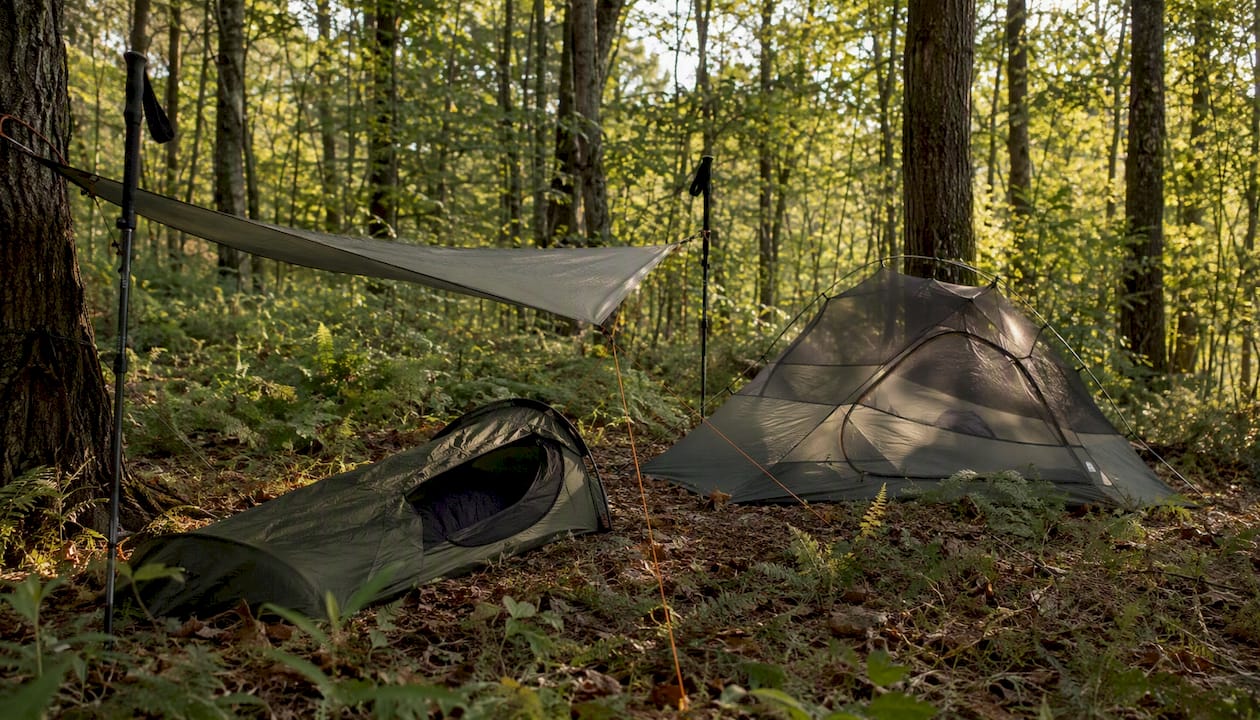 Comparison of bivy sack, tent, and tarp shelters