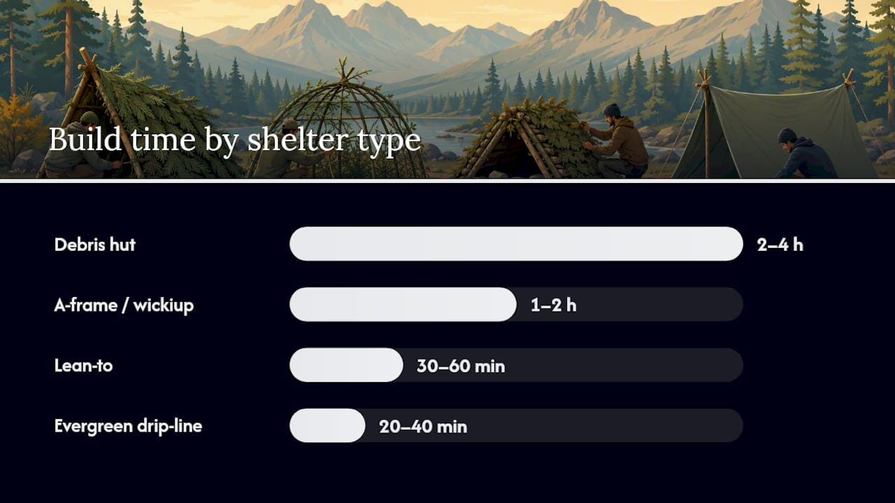 Comparison chart of natural shelter types