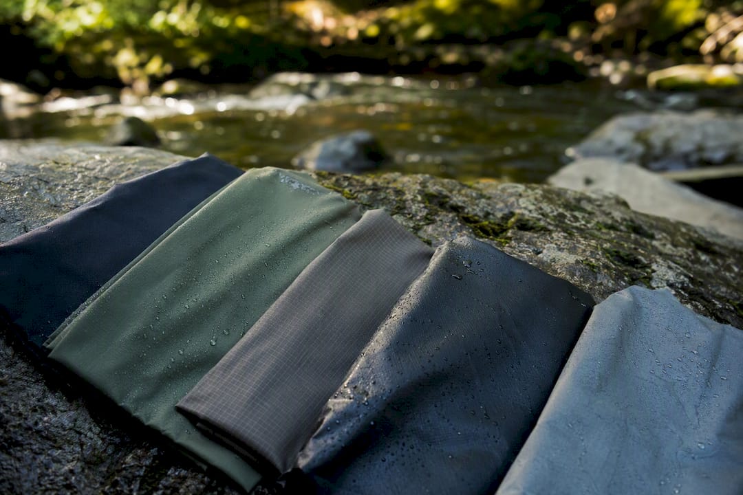 Close-up of bivy sack fabrics outdoors