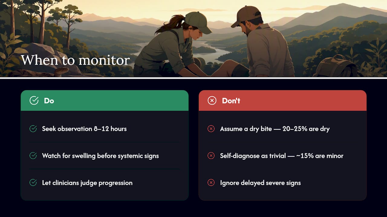 Copperhead bite outcomes and monitoring pathway