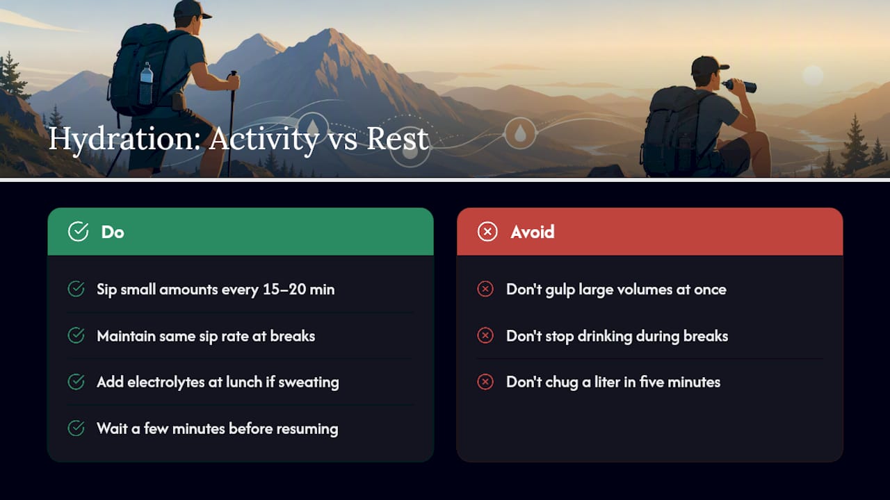 Should You Drink the Same Amount at Rest and While Hiking? — overview diagram