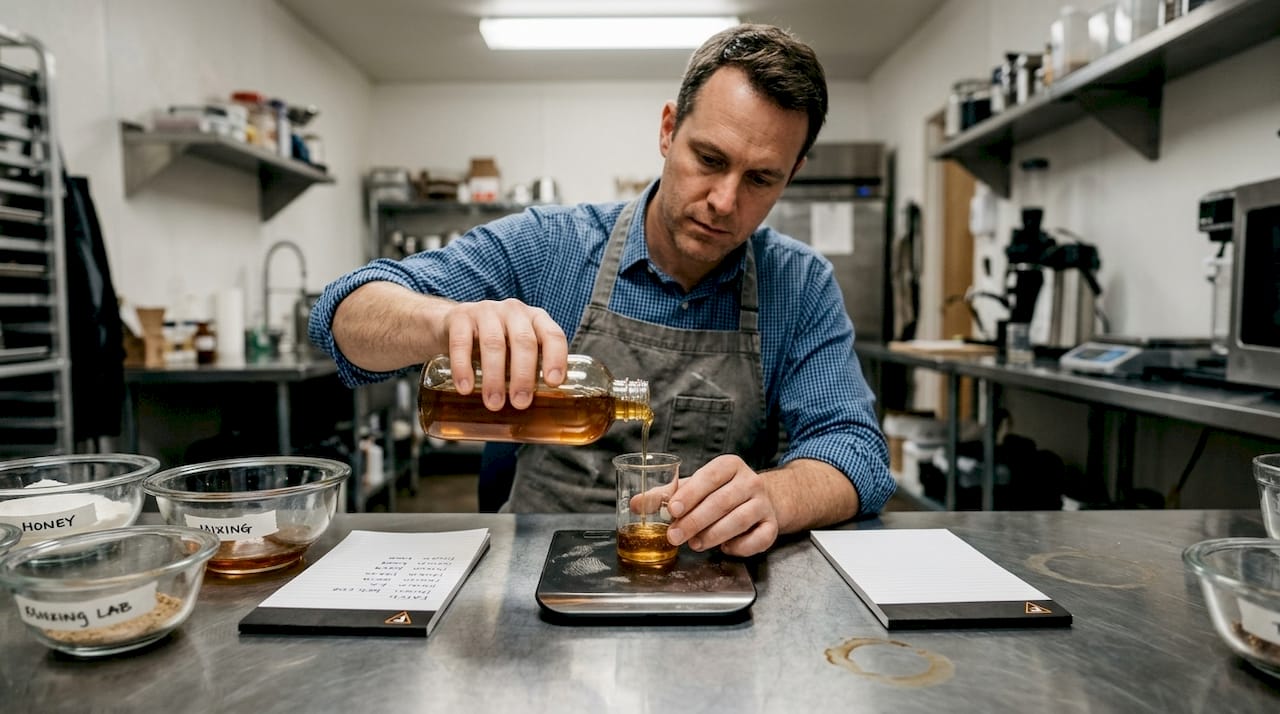 Formulator testing sample at small workspace