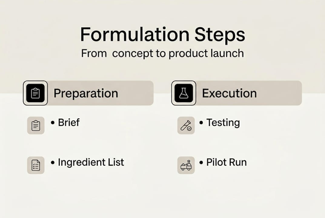 Infographic outlining formulation process steps