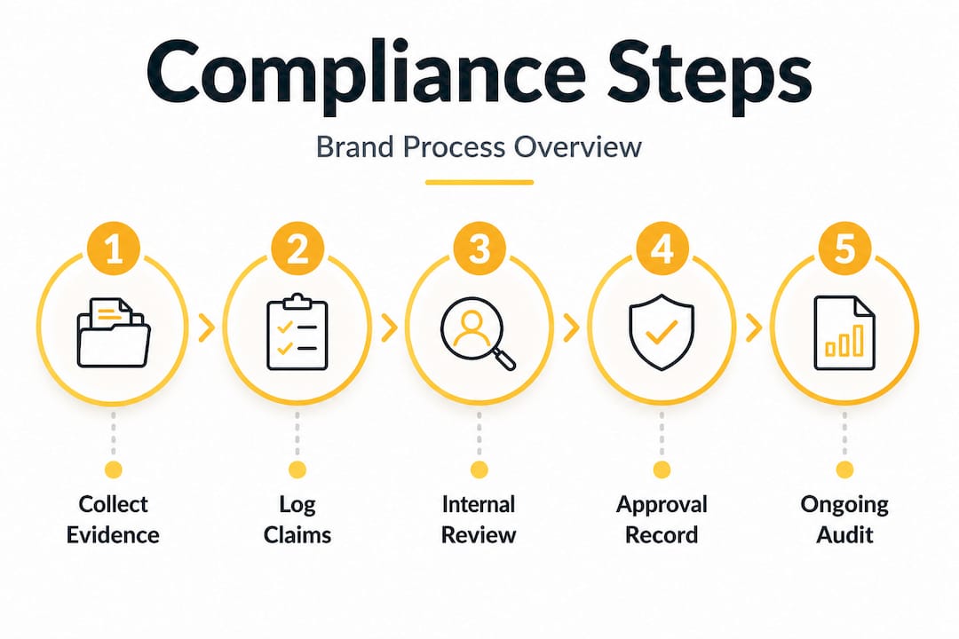 Infographic of step-by-step brand compliance process