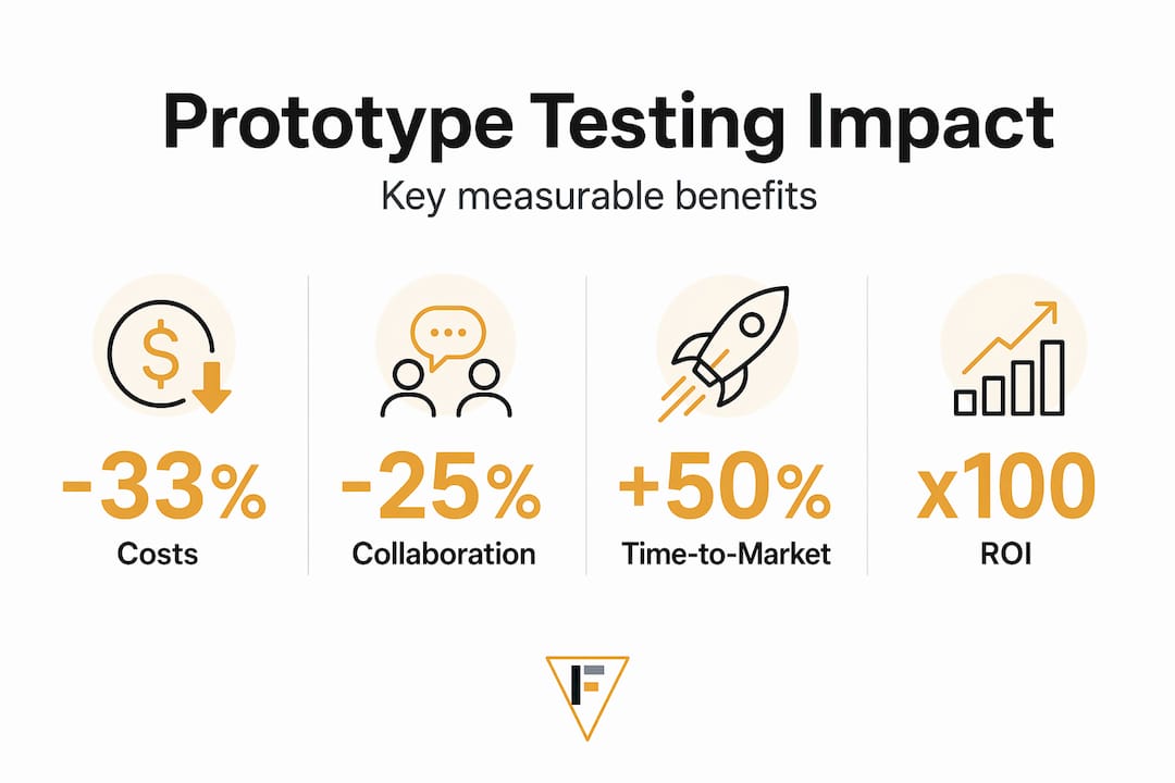Prototype testing benefits highlights infographic
