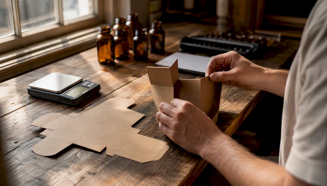 Hands assembling wellness product prototype