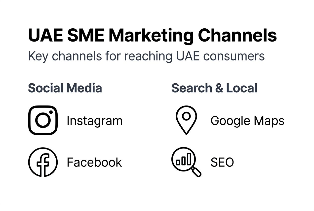 Infographic of top UAE SME marketing channels