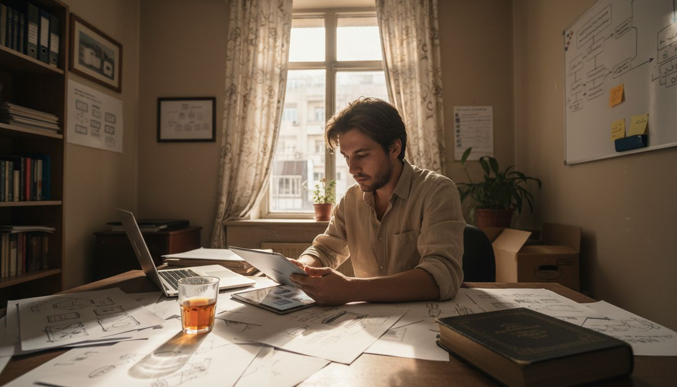 Designer testing mobile app UX in Dubai